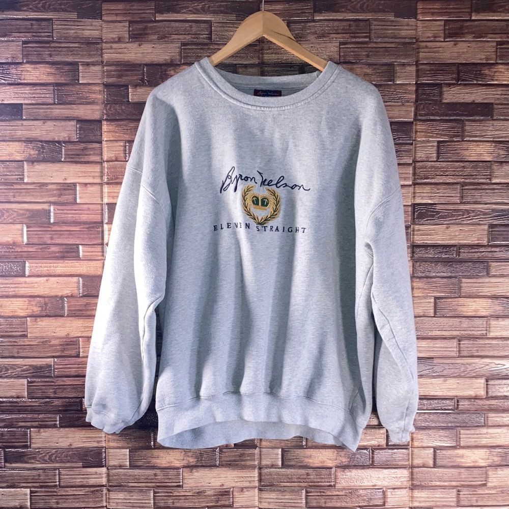 Mens XL Byron Nelson Eleven Straight Heather Gray Crew Neck Sweatshirt